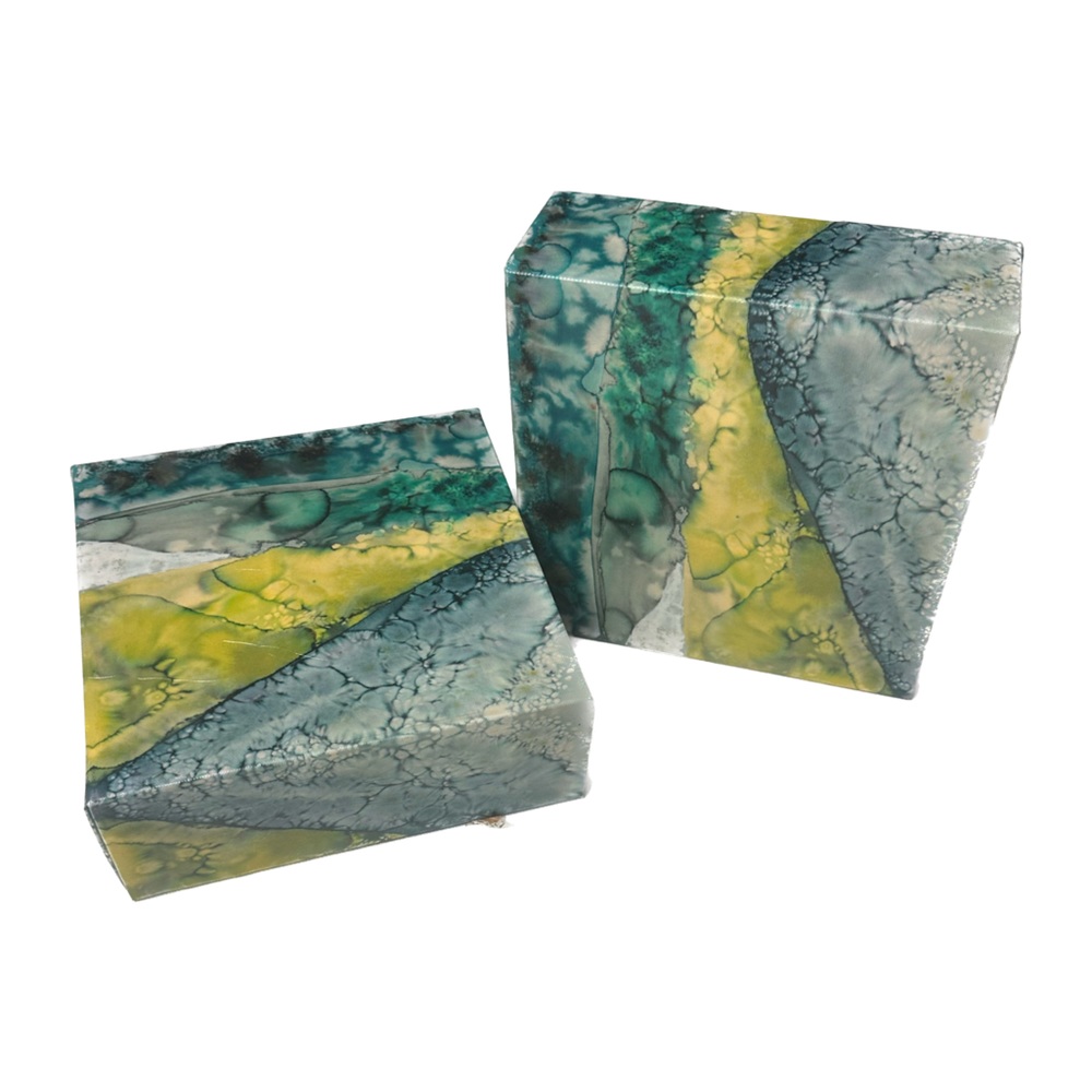 Blue and green Painting Wall Art Print Square